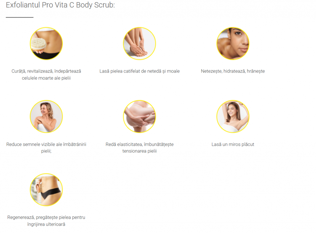 Beneficii scrub vitamina C